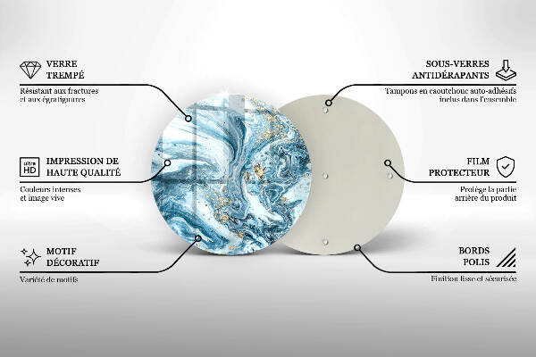 Üveg alátét gyertyákhoz Szerkezete arannyal
