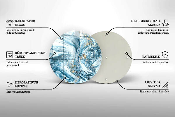 Üveg alátét gyertyákhoz Szerkezete arannyal