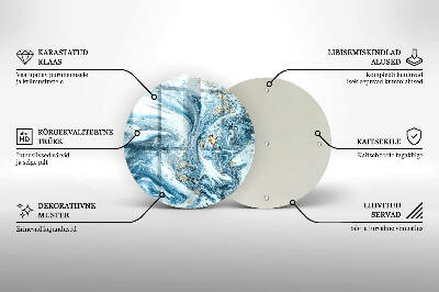 Üveg alátét gyertyákhoz Szerkezete arannyal