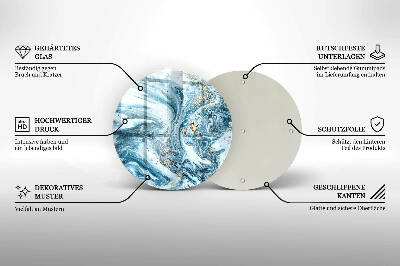 Üveg alátét gyertyákhoz Szerkezete arannyal