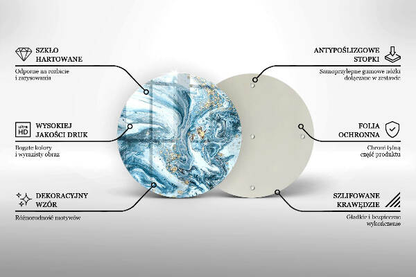 Üveg alátét gyertyákhoz Szerkezete arannyal