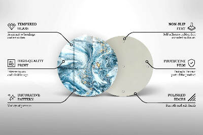 Üveg alátét gyertyákhoz Szerkezete arannyal