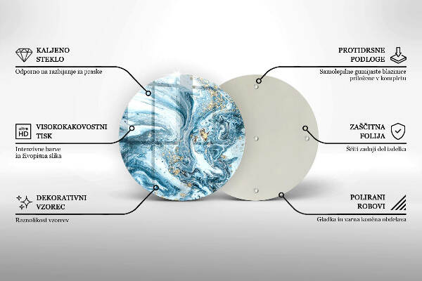 Üveg alátét gyertyákhoz Szerkezete arannyal