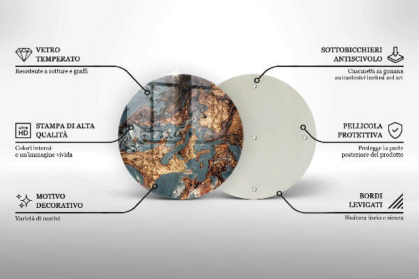 Síri gyertya alátét Arany sziklaszerkezet