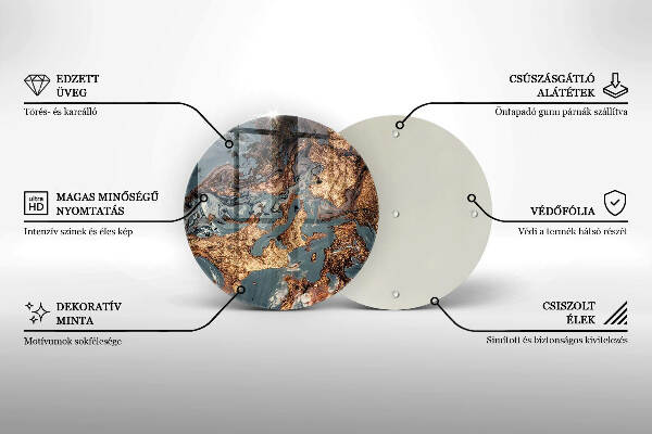 Síri gyertya alátét Arany sziklaszerkezet