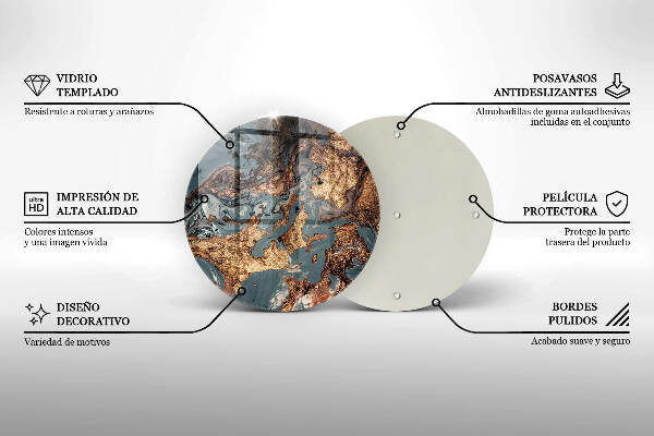 Síri gyertya alátét Arany sziklaszerkezet