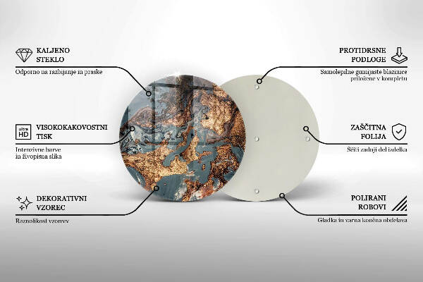 Síri gyertya alátét Arany sziklaszerkezet