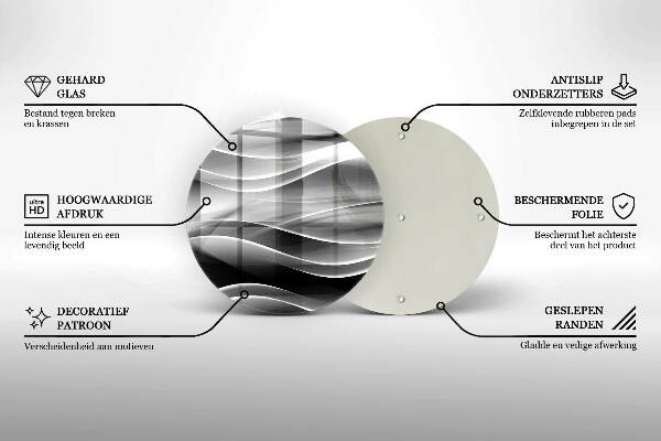 Üveg alátét gyertyákhoz Absztrakciós finom vonalak