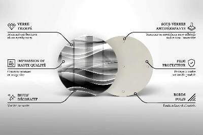 Üveg alátét gyertyákhoz Absztrakciós finom vonalak
