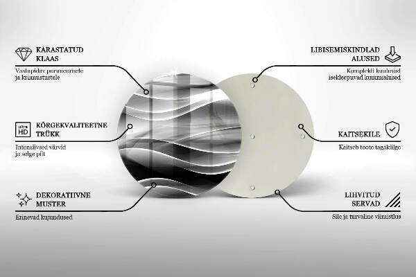 Üveg alátét gyertyákhoz Absztrakciós finom vonalak
