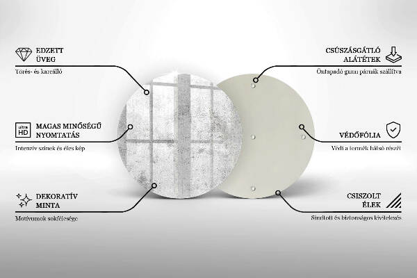 Üveg alátét gyertyákhoz Beton textúra