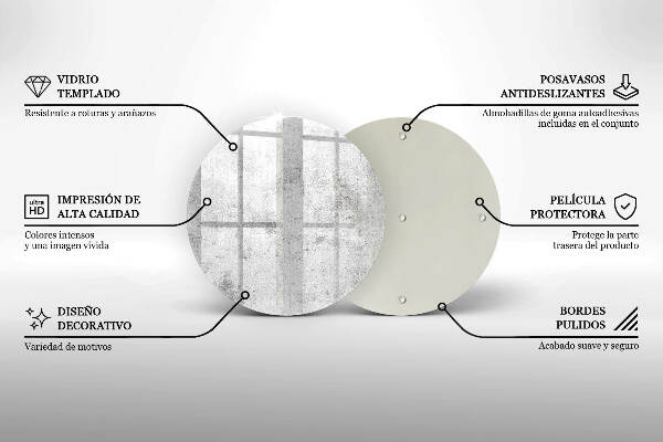 Üveg alátét gyertyákhoz Beton textúra