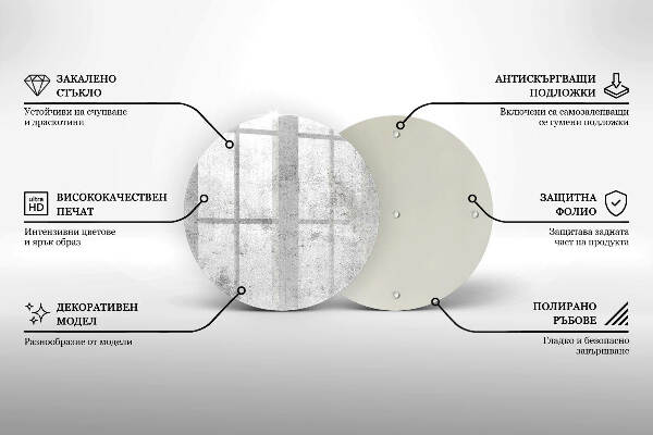 Üveg alátét gyertyákhoz Beton textúra