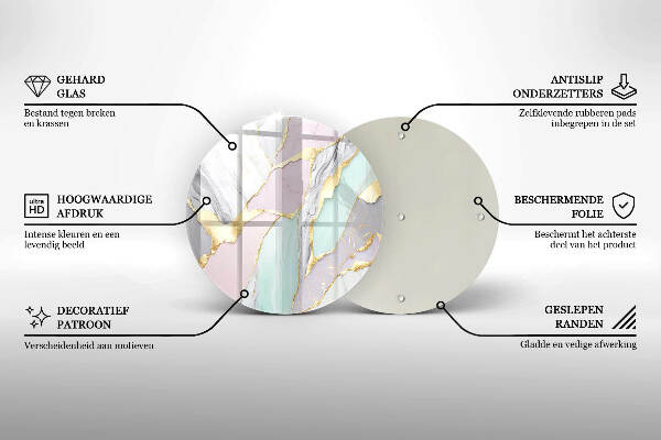 Síri gyertya alátét Pasztell márvány