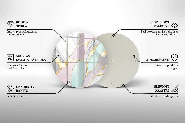 Síri gyertya alátét Pasztell márvány