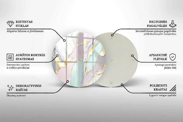 Síri gyertya alátét Pasztell márvány