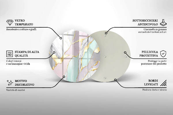 Síri gyertya alátét Pasztell márvány