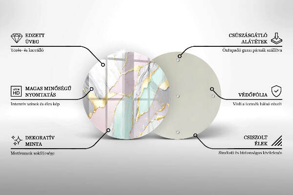 Síri gyertya alátét Pasztell márvány