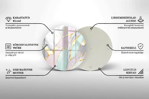 Síri gyertya alátét Pasztell márvány
