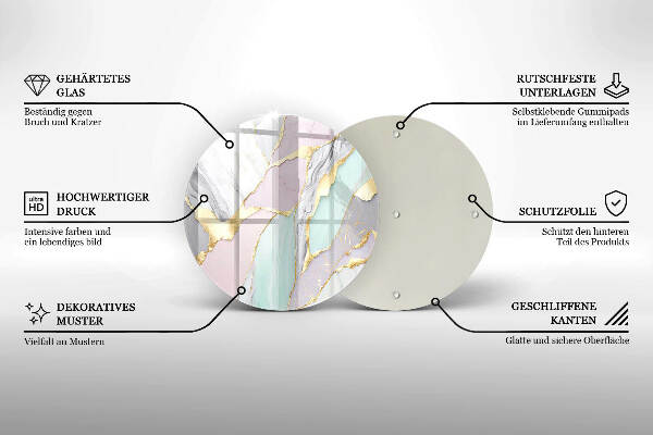 Síri gyertya alátét Pasztell márvány