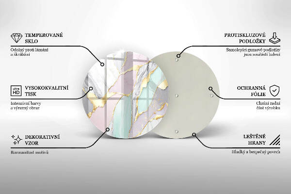 Síri gyertya alátét Pasztell márvány