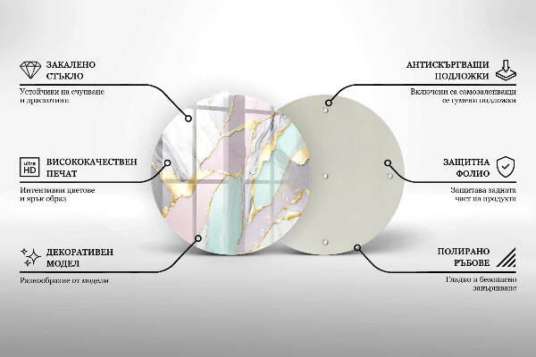 Síri gyertya alátét Pasztell márvány