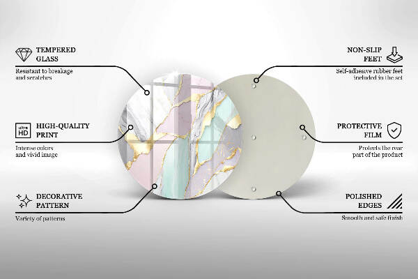 Síri gyertya alátét Pasztell márvány