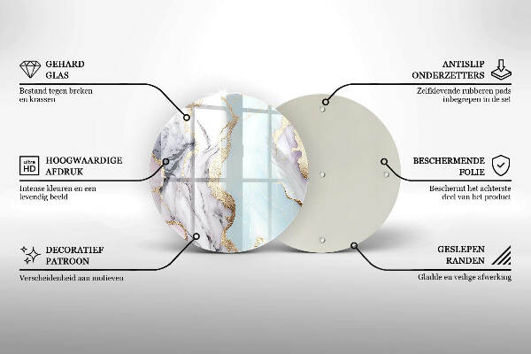 Üveg alátét gyertyákhoz Pasztell márvány