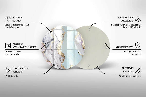 Üveg alátét gyertyákhoz Pasztell márvány