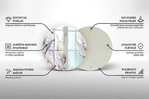 Üveg alátét gyertyákhoz Pasztell márvány
