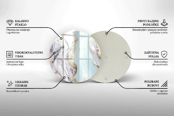 Üveg alátét gyertyákhoz Pasztell márvány