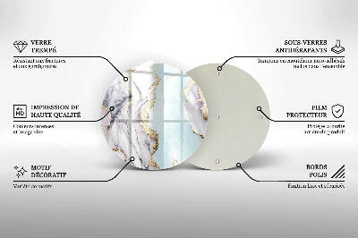 Üveg alátét gyertyákhoz Pasztell márvány
