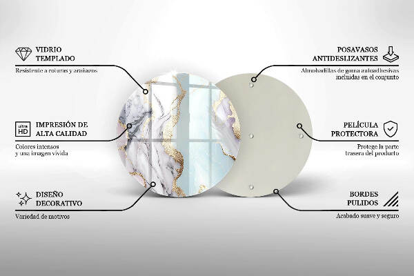 Üveg alátét gyertyákhoz Pasztell márvány