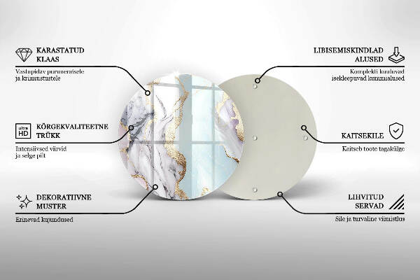 Üveg alátét gyertyákhoz Pasztell márvány