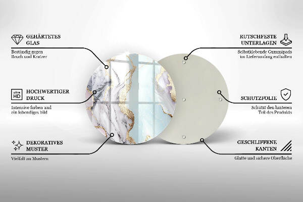 Üveg alátét gyertyákhoz Pasztell márvány