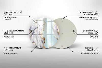 Üveg alátét gyertyákhoz Pasztell márvány