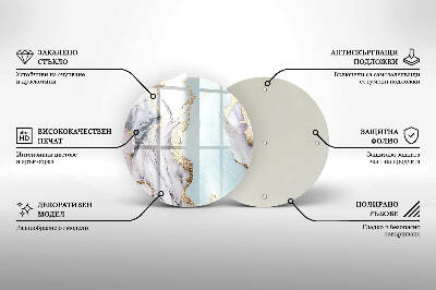 Üveg alátét gyertyákhoz Pasztell márvány