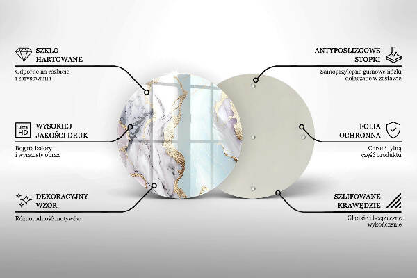 Üveg alátét gyertyákhoz Pasztell márvány