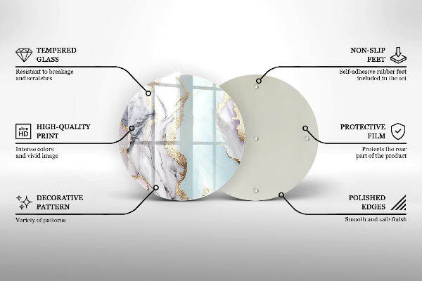 Üveg alátét gyertyákhoz Pasztell márvány