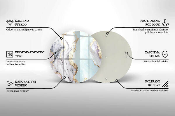 Üveg alátét gyertyákhoz Pasztell márvány