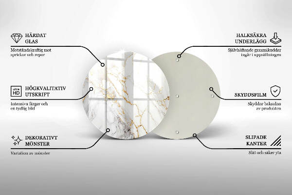 Síri gyertya alátét Világos márvány arannyal