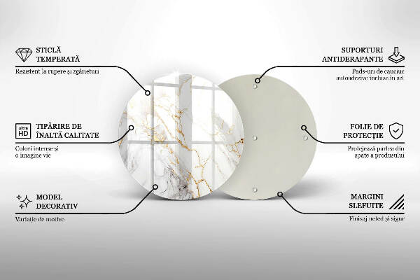 Síri gyertya alátét Világos márvány arannyal