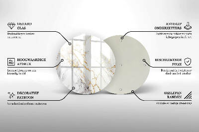 Síri gyertya alátét Világos márvány arannyal