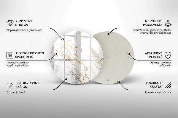 Síri gyertya alátét Világos márvány arannyal