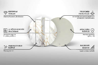 Síri gyertya alátét Világos márvány arannyal