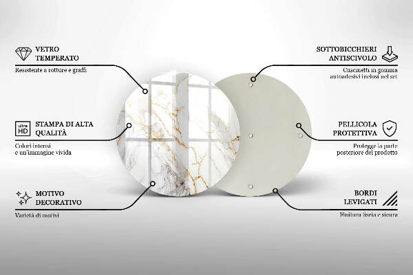 Síri gyertya alátét Világos márvány arannyal