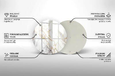 Síri gyertya alátét Világos márvány arannyal