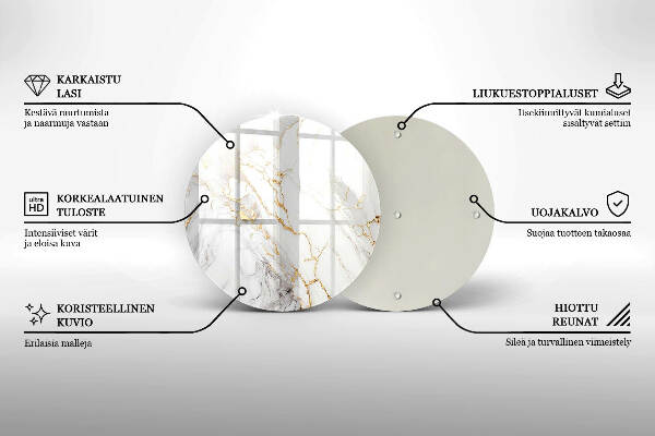 Síri gyertya alátét Világos márvány arannyal
