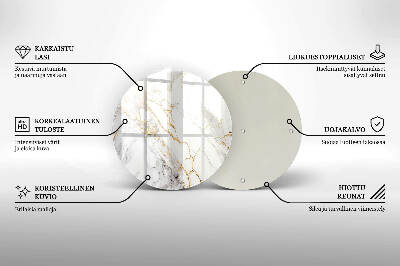 Síri gyertya alátét Világos márvány arannyal