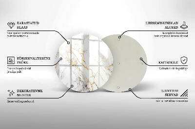 Síri gyertya alátét Világos márvány arannyal